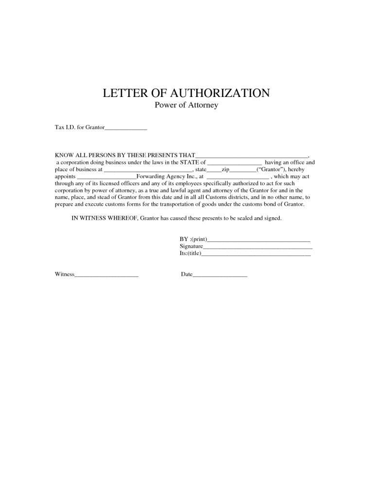 2 Free Power Of Authorization Letter Sample Examples