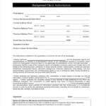 50 PDF AUTHORIZATION FORM BACKGROUND CHECK PRINTABLE DOWNLOAD DOCX