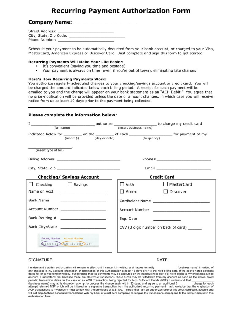 Ach Authorization Form For Business Universal Network