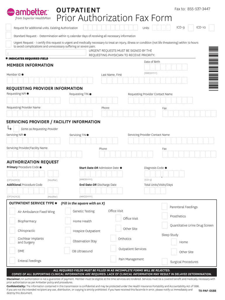 Ambetter Authorization Fax Form Fill Out Sign Online DocHub