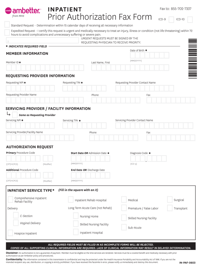 Ambetter IN PAF 0603 Fill And Sign Printable Template Online US 