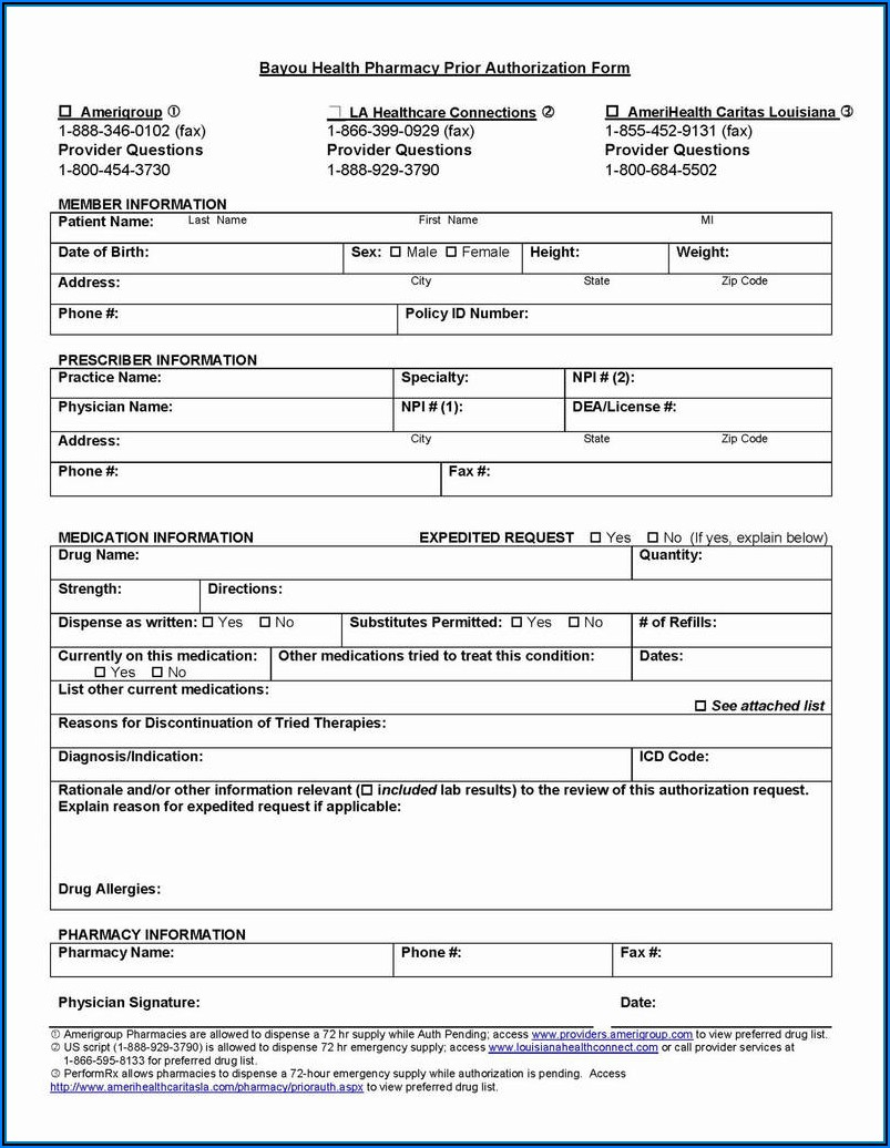 Ameriben Precertification Form