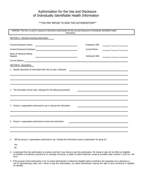 Authorization Form HealthSCOPE Benefits