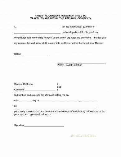 Authorization Letter For A Child To Travel Examples Format Sample 