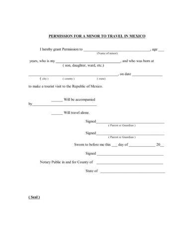 Authorization Letter For A Child To Travel Examples Format Sample 