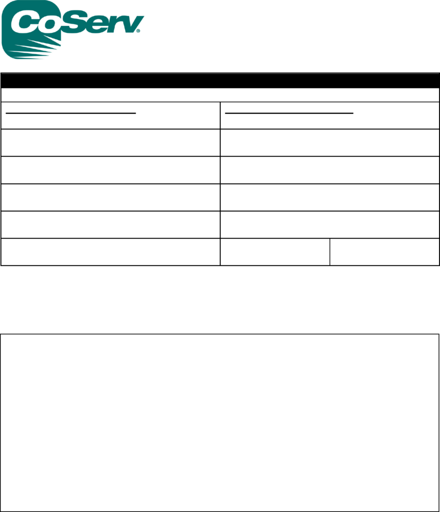 Automatic Bank Draft Authorization Form CoServ Edit Fill Sign 