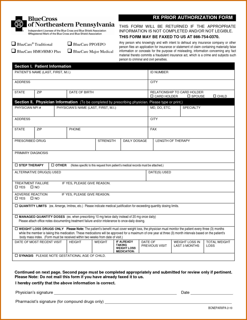 Bcbs Of Massachusetts Medication Prior Authorization Form Beautiful