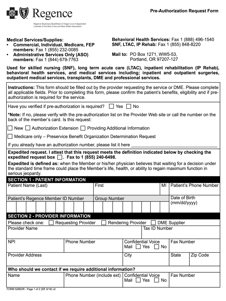 Bcbs Oregon Prior Authorization Fill Out And Sign Printable PDF 