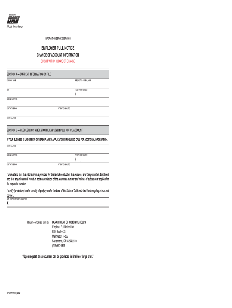 Ca Dmv Pull Notice Enrollment Form Fill Out Sign Online DocHub