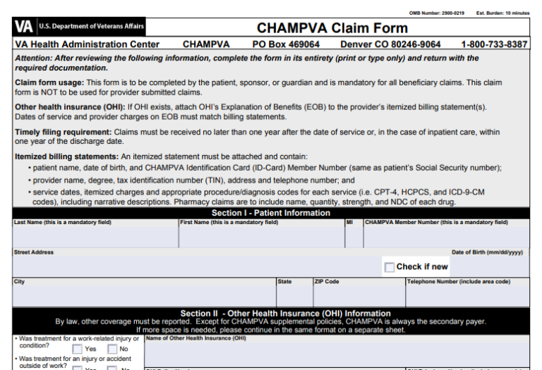 ChampVA Prior Authorization Form Download VA Form