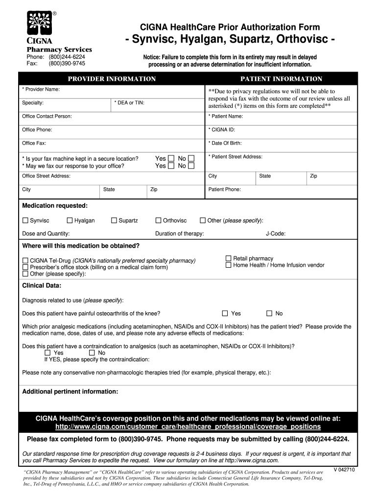 Cigna Prior Authorization Form Pdf Fill Out And Sign Printable PDF 