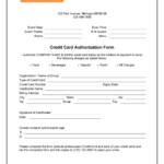 Credit Card Authorization Form Template Word Free FREE PRINTABLE