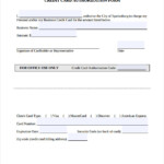 Credit Card Authorization Form Template Word Free FREE PRINTABLE