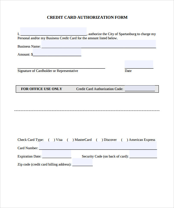 Credit Card Authorization Form Template Word Free FREE PRINTABLE 