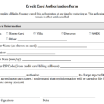 Credit Card Authorization Form Templates Download With Regard To