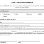 Credit Card Authorization Form Templates Download With Regard To