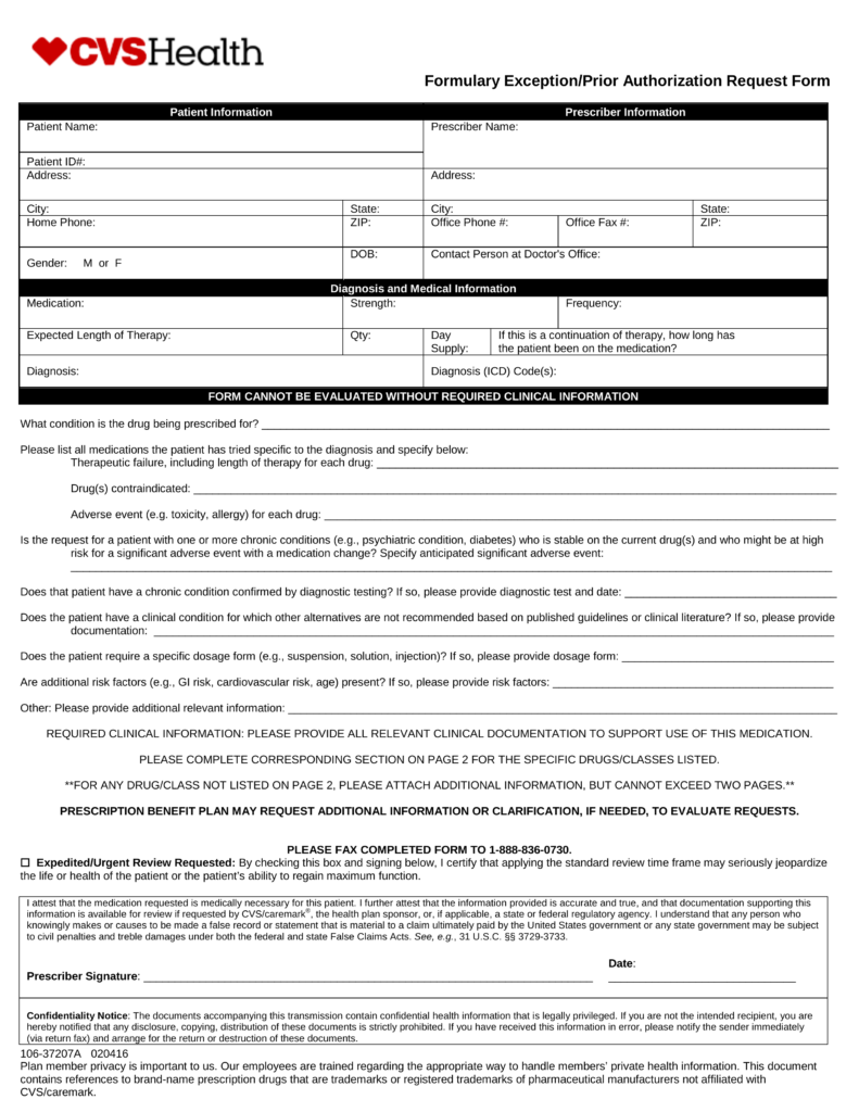 Cvs Caremark Specialty Pharmacy Form PharmacyWalls