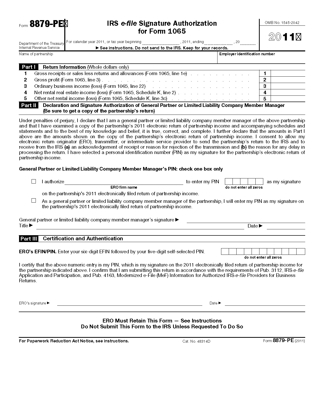 E File Authorization Form 1065 Universal Network