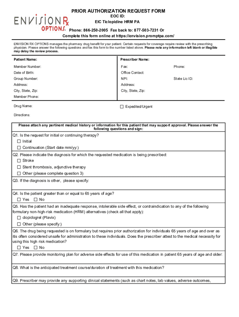 Envision Rx Prior Authorization Form Adderall Fill Out Sign Online 