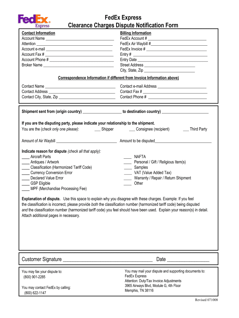 Fedex Form 2008 Fill Out Sign Online DocHub