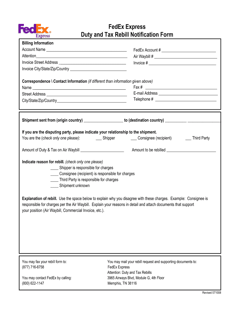 Fedex Rebill Form Fill Out Sign Online DocHub