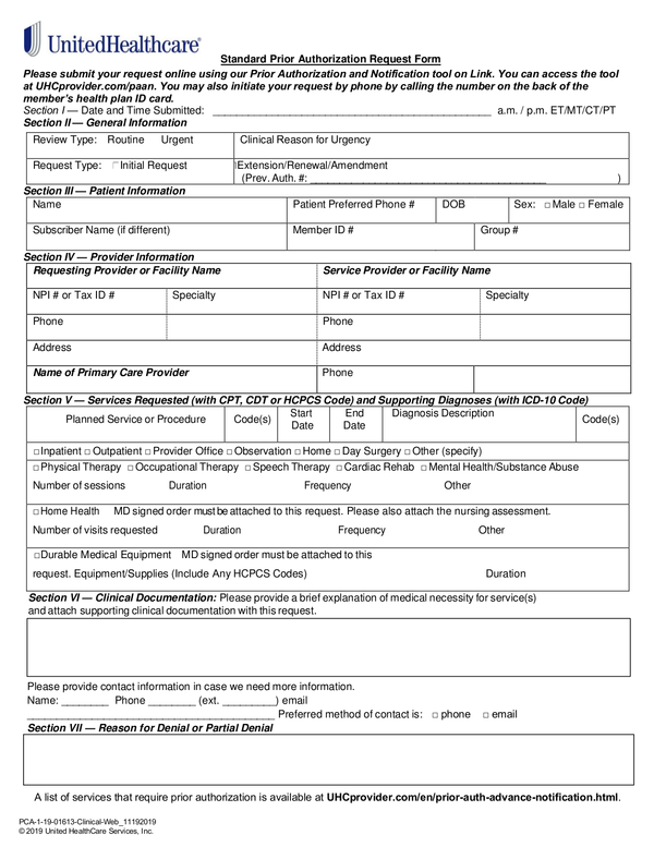 Fill Free Fillable United Health PDF Forms