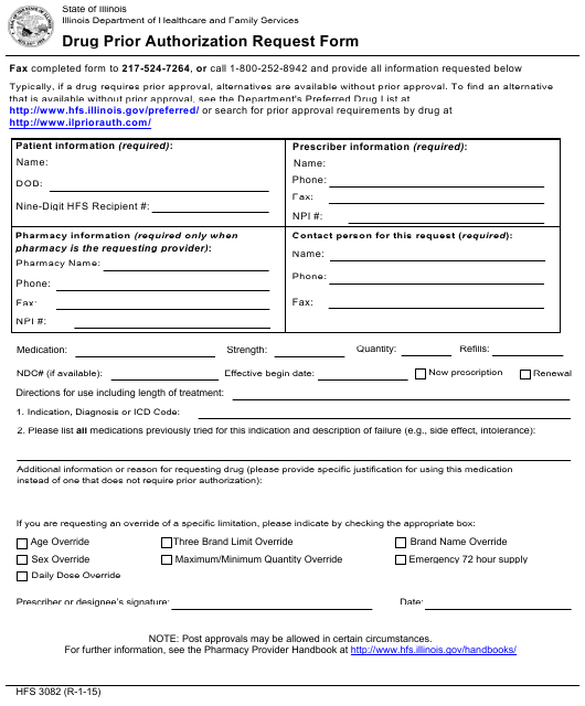 Form HFS3082 Download Fillable PDF Or Fill Online Drug Prior 