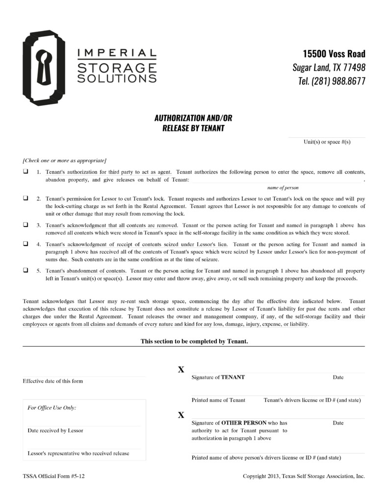 Forms Imperial Storage Solutions