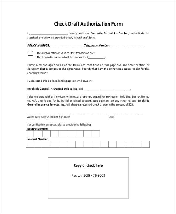 FREE 13 Check Authorization Forms In PDF MS Word