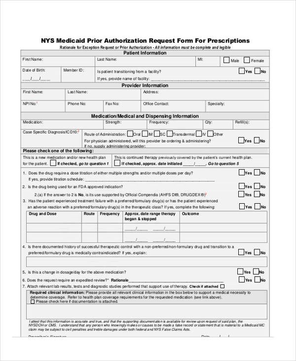 FREE 13 Prior Authorization Forms In PDF MS Word