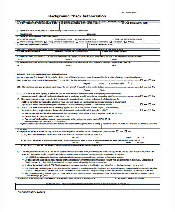 FREE 14 Sample Check Authorization Forms In PDF MS Word