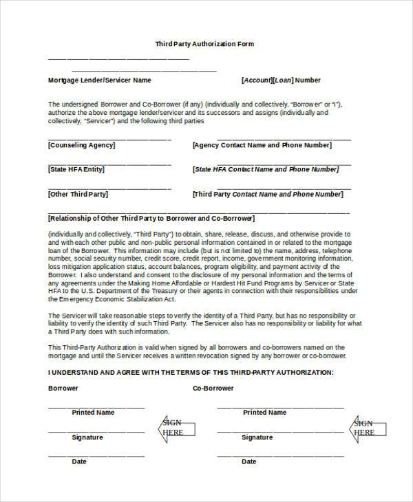 Hotel 3rd Party Authorization Form 2845