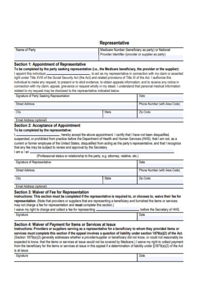 FREE 44 Representative Forms In PDF MS Word