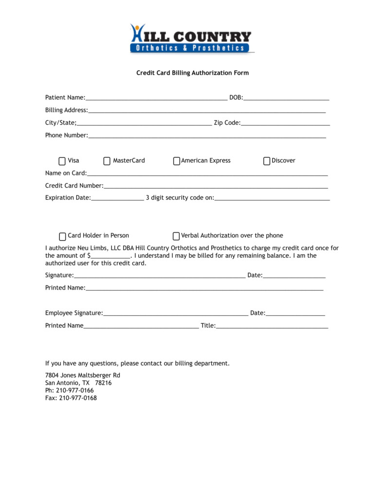 FREE 5 Credit Card Billing Authorization Forms In PDF MS Word