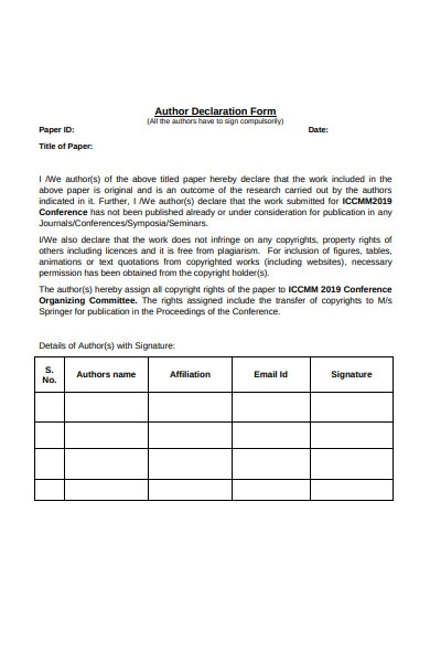 FREE 52 Declaration Forms In PDF MS Word XLS