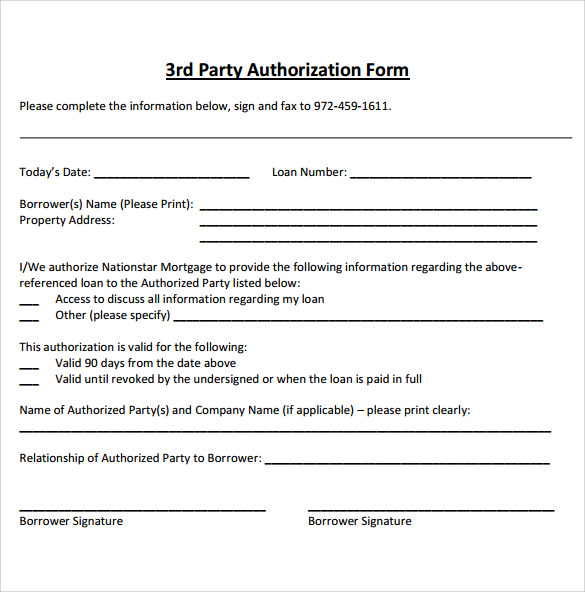 FREE 9 Sample Third Party Authorization Letter Templates In PDF MS Word