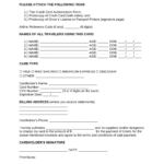 Free Airline Credit Card Authorization Form PDF Word EForms