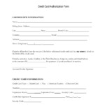 Free Credit Card Authorization Form Template Printable Templates