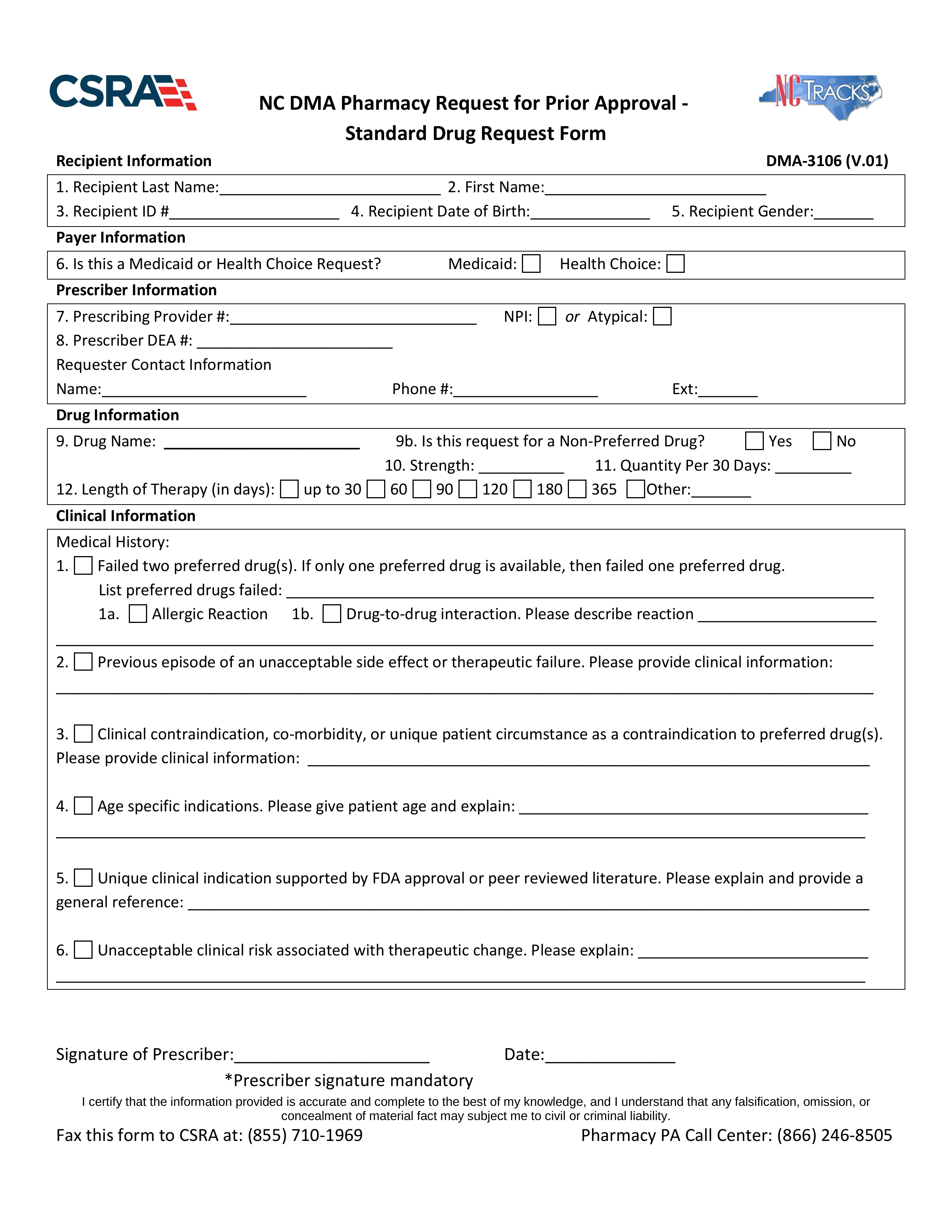 Free North Carolina Medicaid Prior Authorization Form PDF EForms