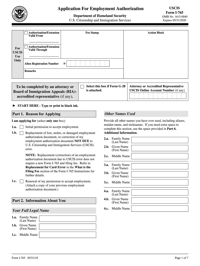 I765 Form Fill Out Sign Online DocHub