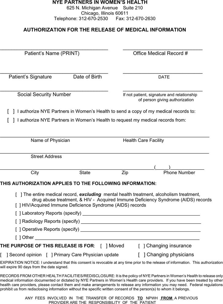 Illinois Authorization For The Release Of Medical Information Download 