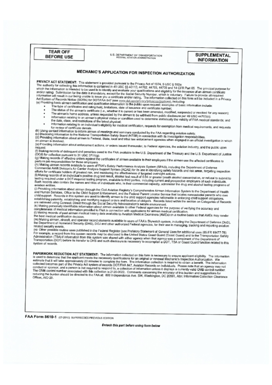 Inspection Authorization Renewal Form Printable Pdf Download