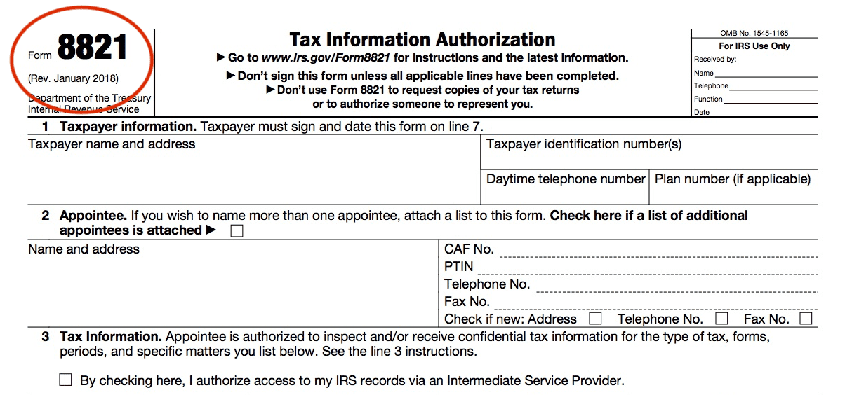 IRS Form 8821 Wiztax