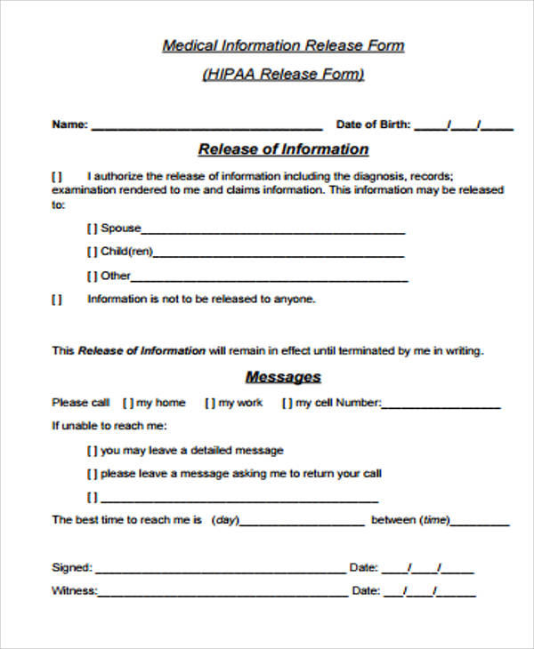 Klauuuudia Hipaa Release Form Template