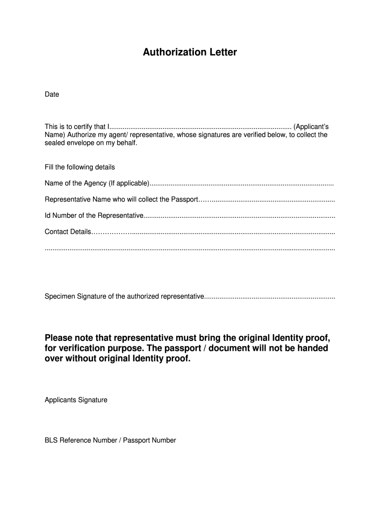 Letter Of Authorization Template Fill Online Printable Fillable