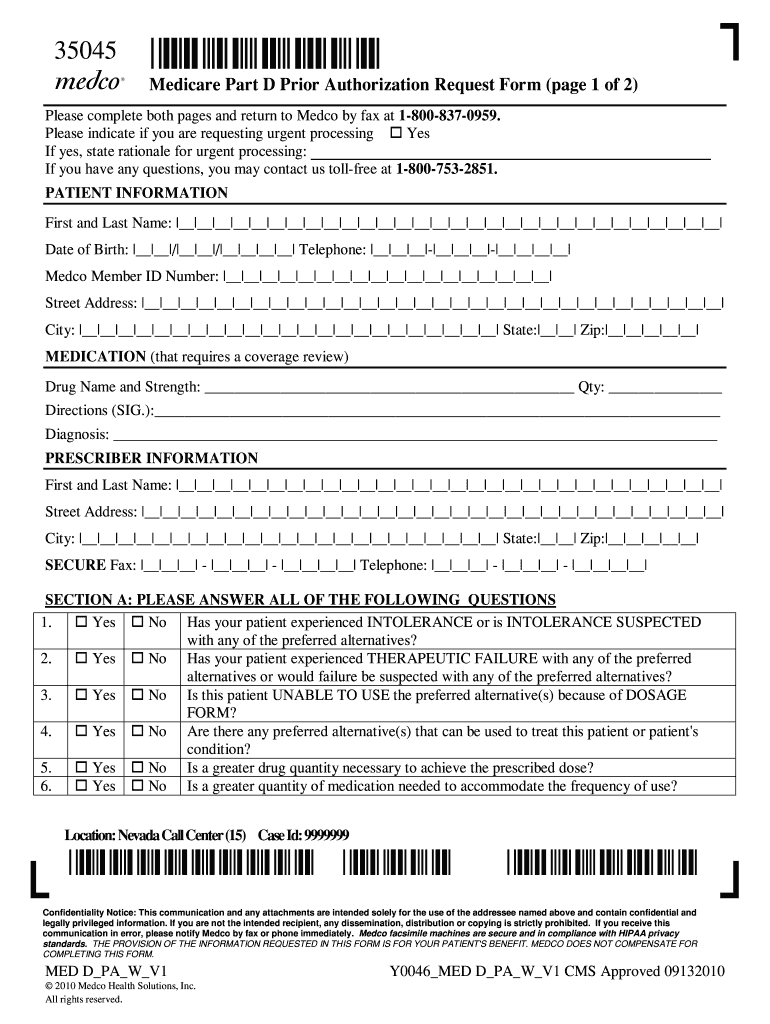 Medco Prior Authorization Forms Fill Out And Sign Printable PDF 