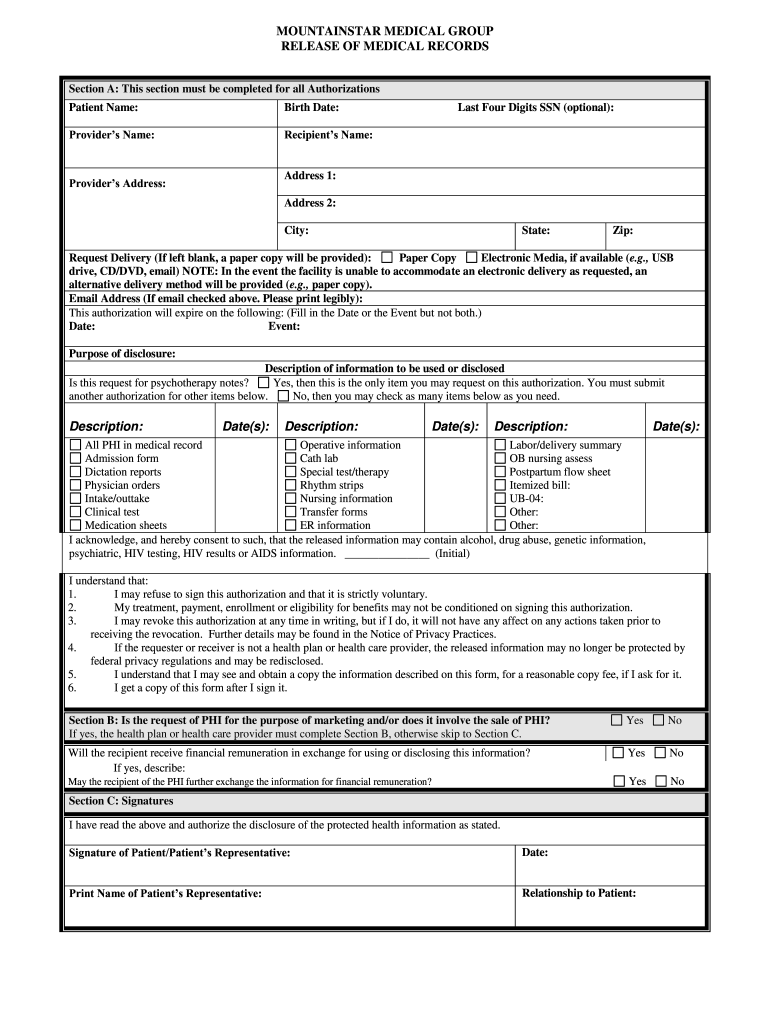 Medical Form Fill Online Printable Fillable Blank PdfFiller