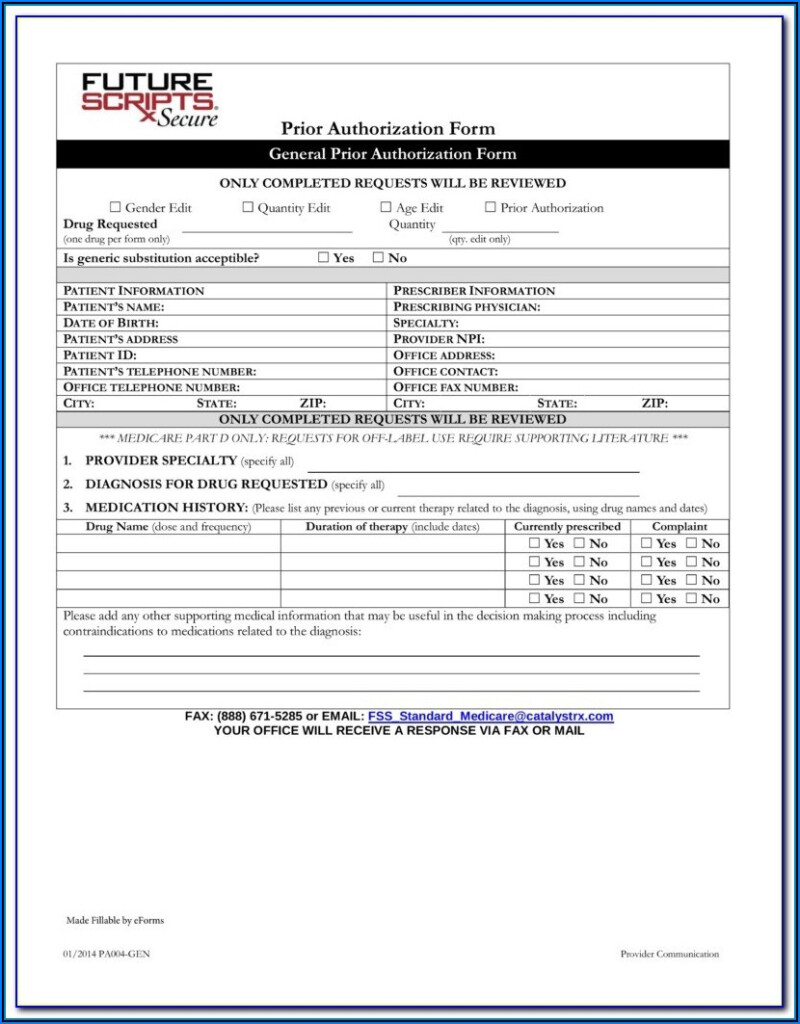 Medicare Part D Medco Prior Authorization Form Printable