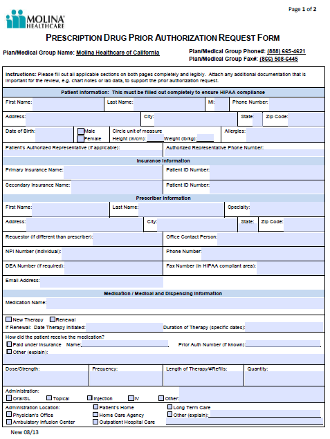 Meridian Health Plan Medication Prior Authorization Form Illinois 