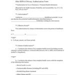 OH HIPAA Privacy Authorization Form Fill And Sign Printable Template